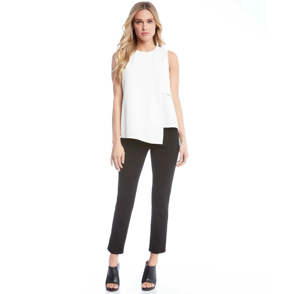 Fifteen Twenty Brown Ankle Slit Crop Pants XS Stretch Twill Slim Crop‎ Trouser